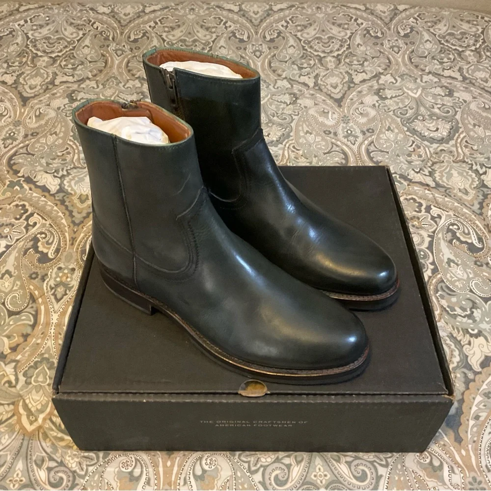 New Frye Sawyer Inside Zip 80304 Vintage Black Boots Mens Sz 8.5 M